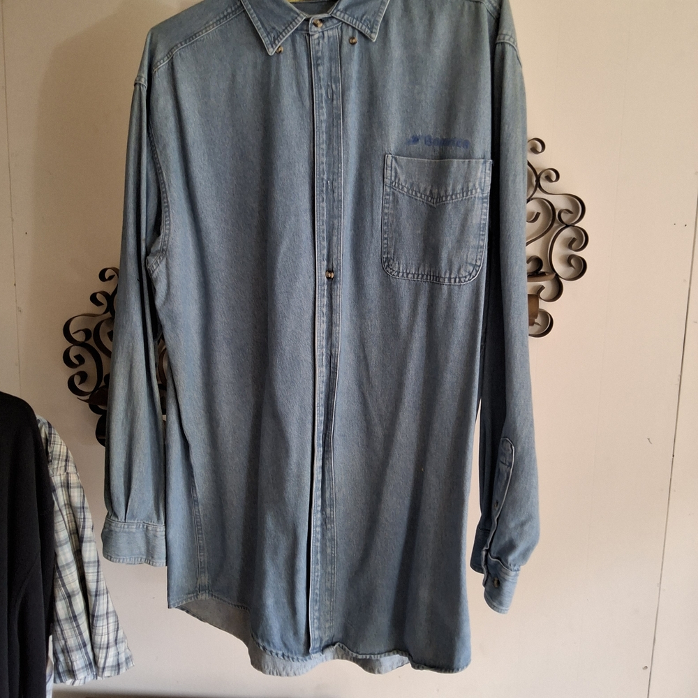 Blue Denim Button-Up Shirt